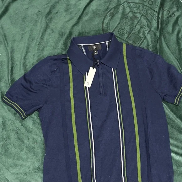 BANANA REPUBLIC COTTON STRIPE SWEATER POLO - Picture 3 of 7